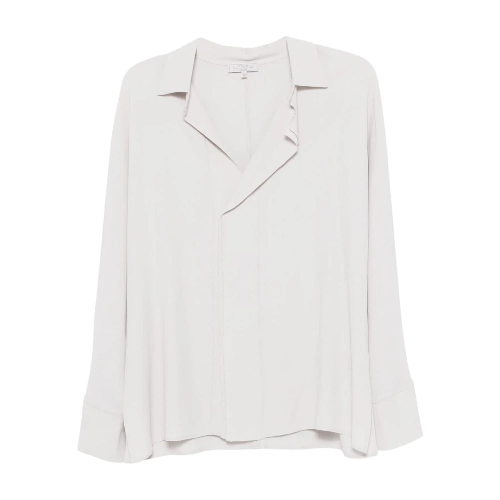 Antonelli Firenze Zijden Elva Shirt Grijs Aw24 Gray Dames