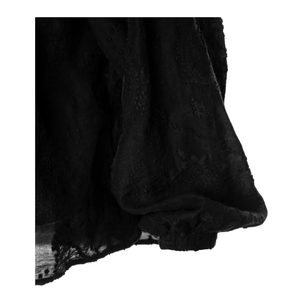 drykorn Bloemen Ballonmouw Blouse Black Dames
