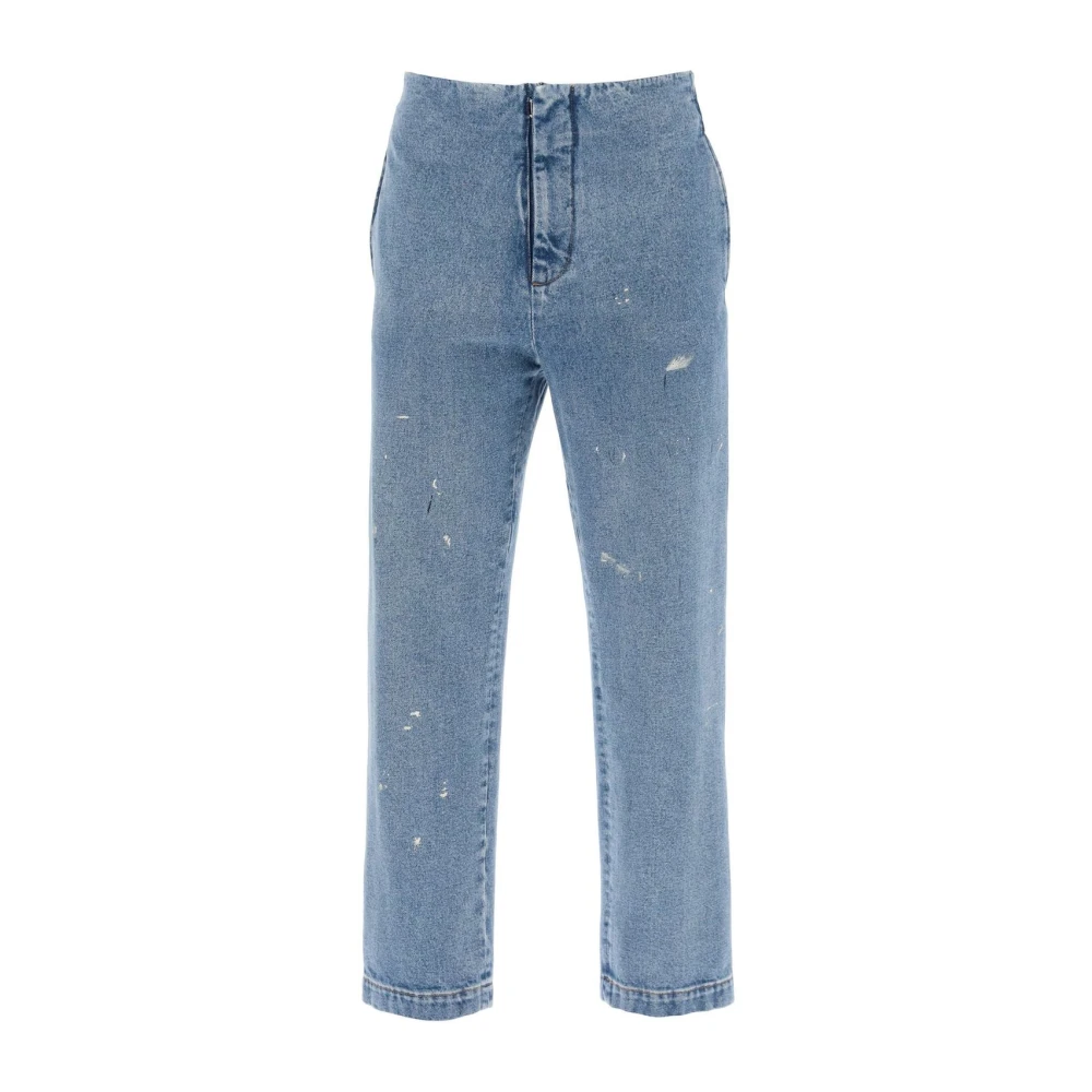 MM6 Maison Margiela Jeans met verfspetters Blue Heren