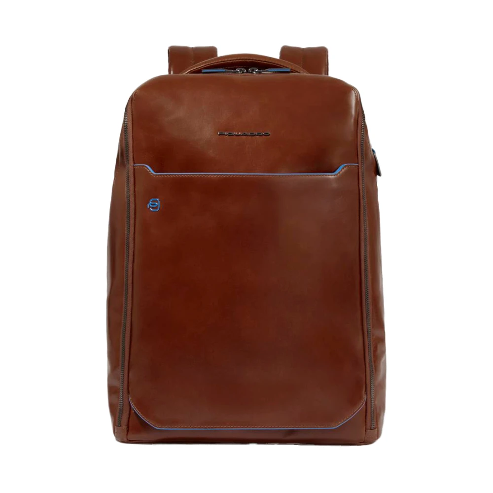 Piquadro Herr Brun Väskor One Size, Läder, Personlig Anpassningsbar Laptopryggsäck 15,6"