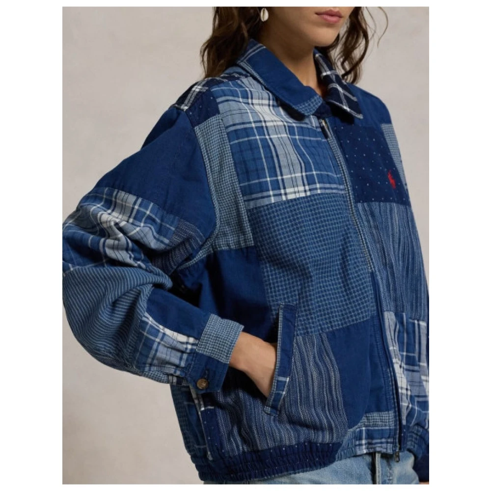 Polo Ralph Lauren Patchwork Katoen en Linnen Windjack Blue Dames