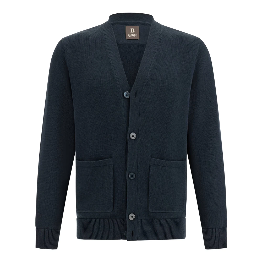 Boggi Milano Gebreide Cardigan Blue Heren