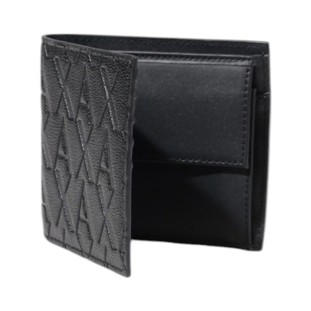 Armani Exchange Minimalistische Polyester Portemonnee voor Mannen Black Heren