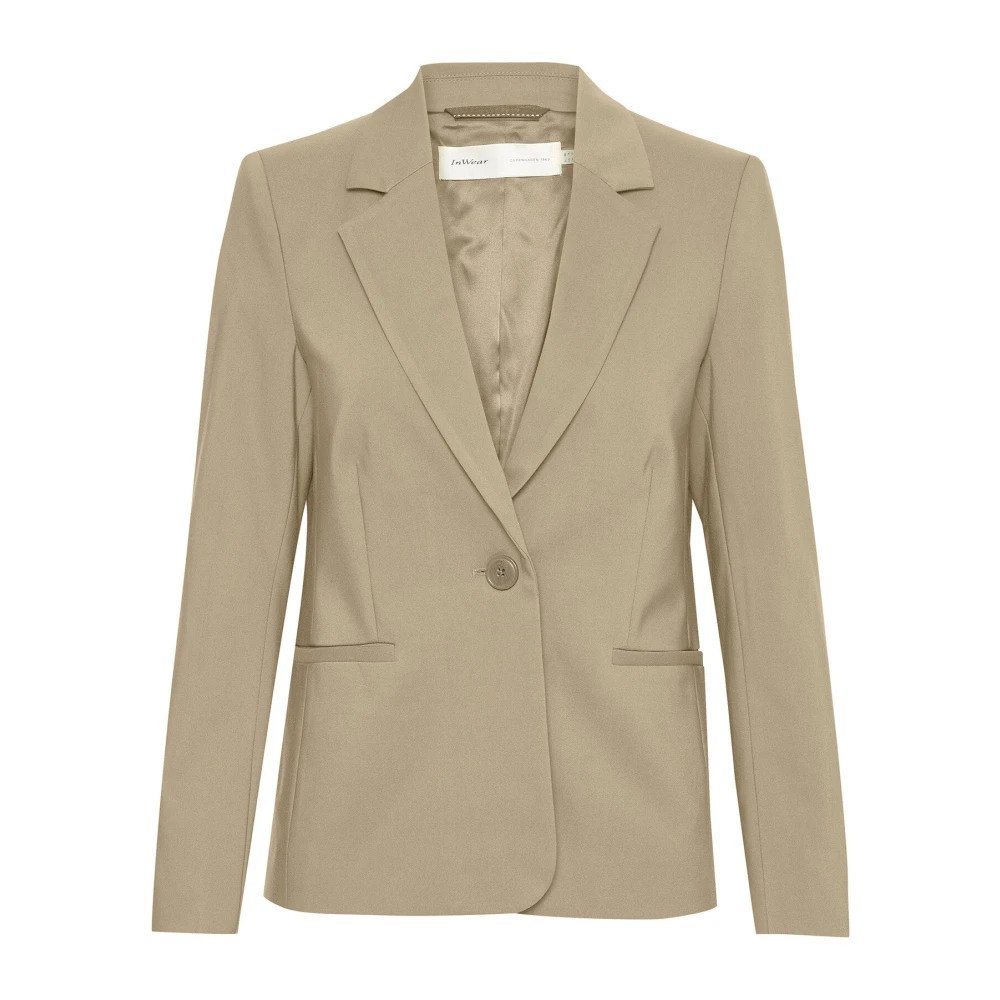 Inwear Women's Beige Classic Blazer With Flap Pockets - Blazers - L - Jackets