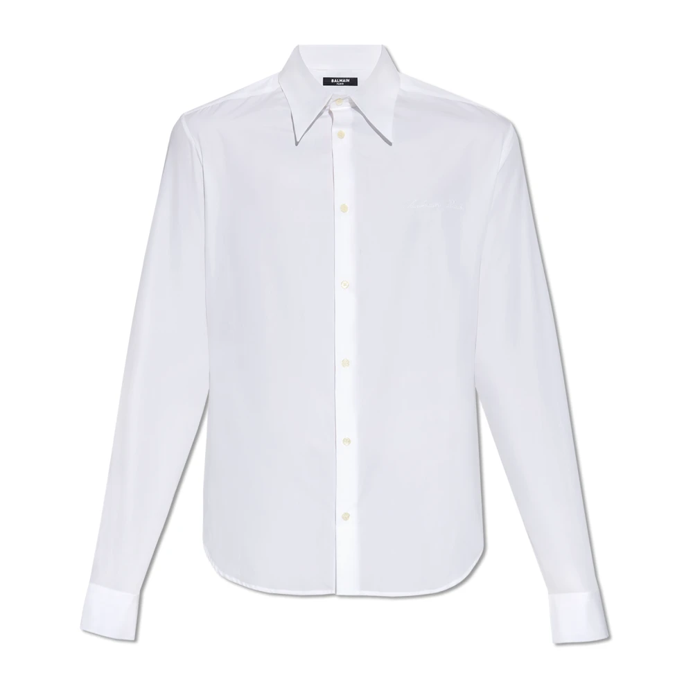 Balmain Bomullsskjorta White, Herr