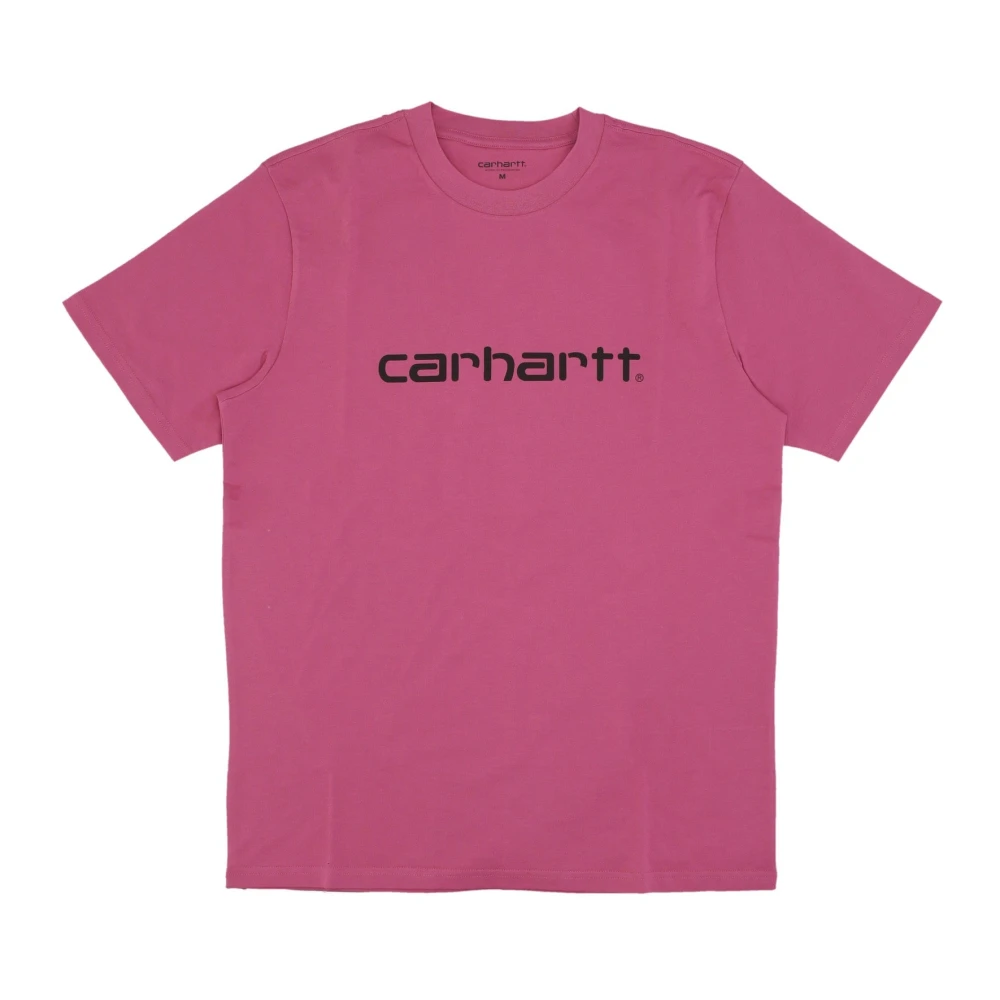 Carhartt WIP Script Tee Magenta Zwart Korte Mouw T-shirt Pink Heren