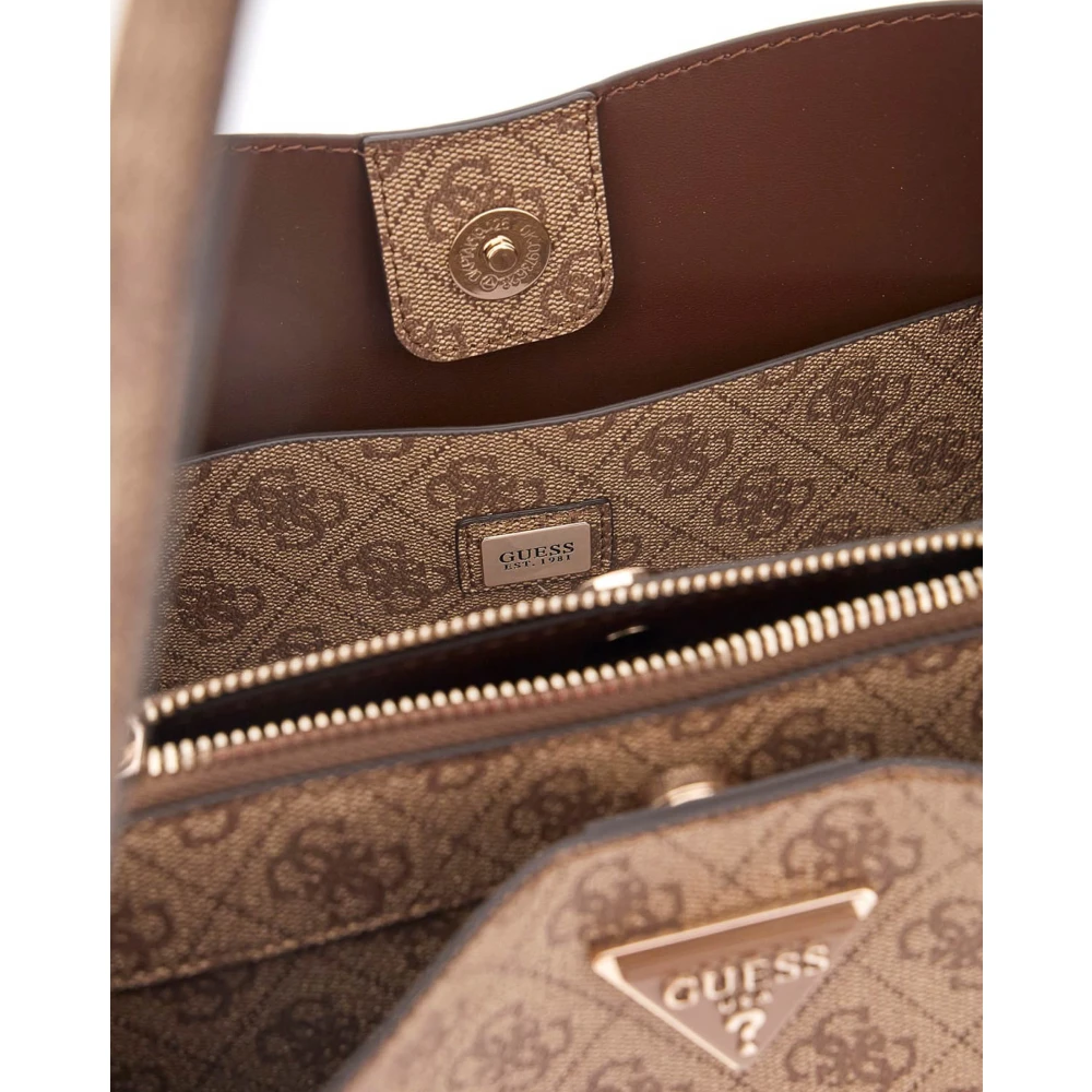 Guess Latte Logo Schoudertas Nolana Model Brown Dames