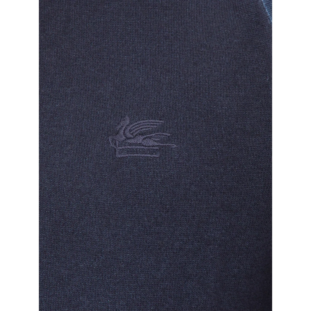 ETRO Blauw Polo Shirt Blue Heren