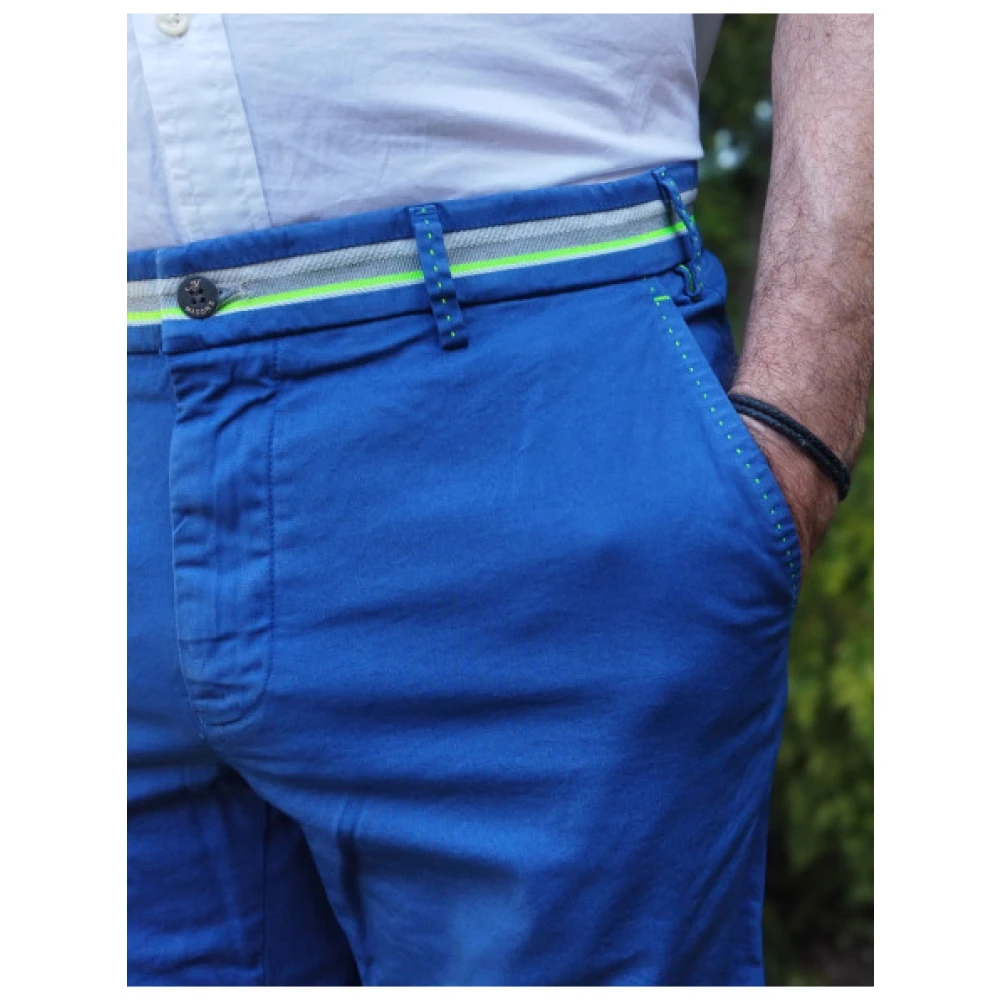 Mason's Stretch Chino Bermuda Shorts Blue Heren