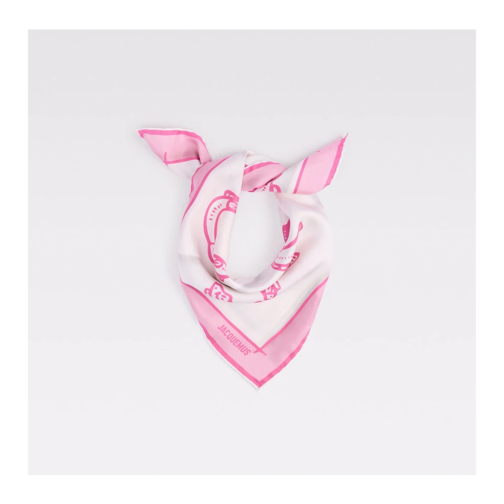 Jacquemus Roze Zijden Bandana Sjaal Pink Dames