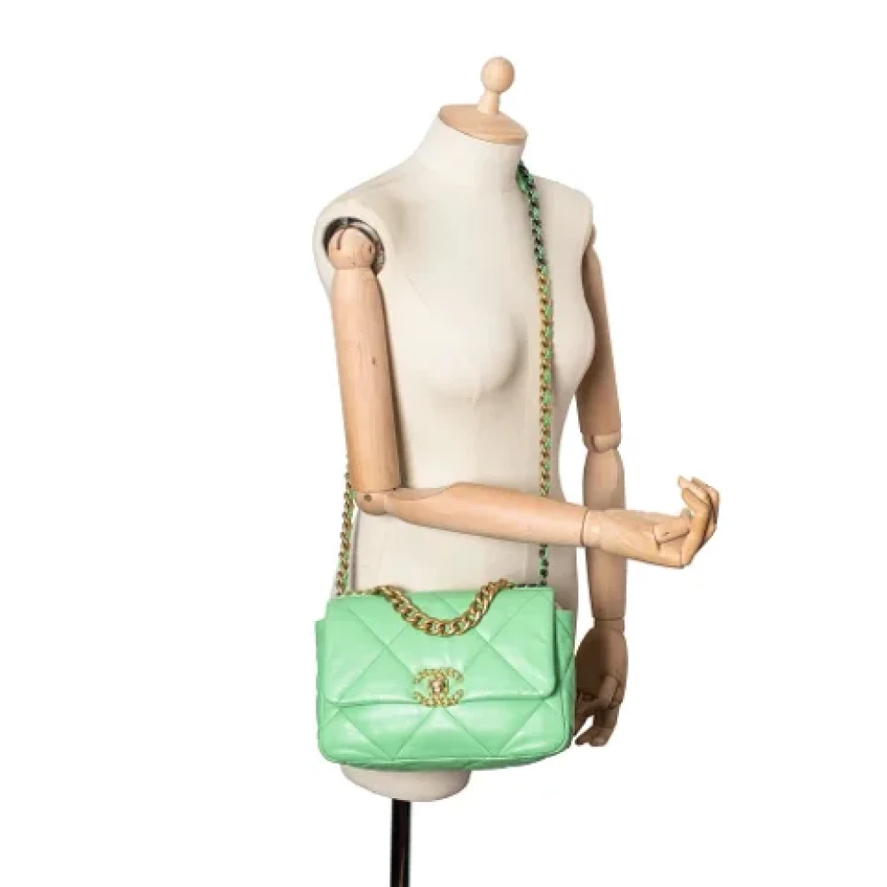 Chanel Vintage Pre-owned Leather chanel-bags Green Dames