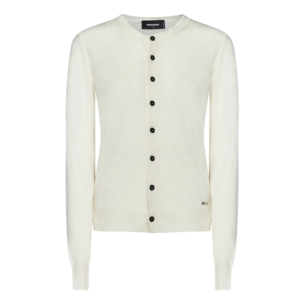 Ivory White Slim Fit Cardigan Strikkevarer