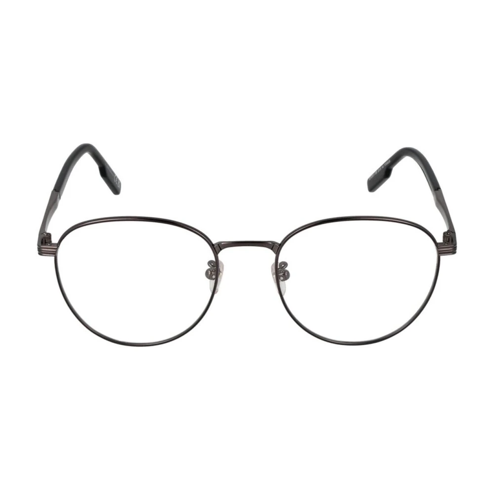 Ermenegildo Zegna Titanium Ronde Optische Monturen met Demo Lenzen Gray Heren