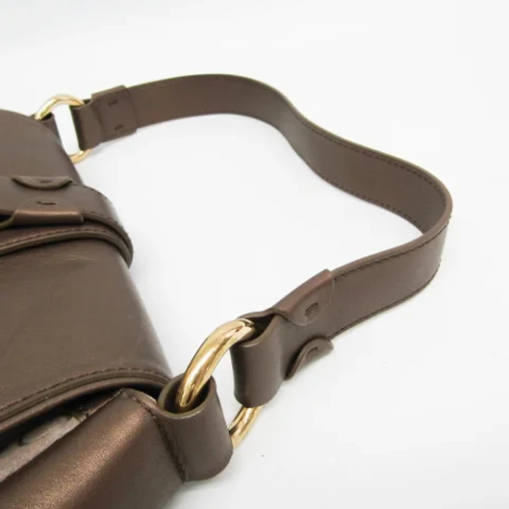 Celine Vintage Pre-owned Leather shoulder-bags Beige Dames