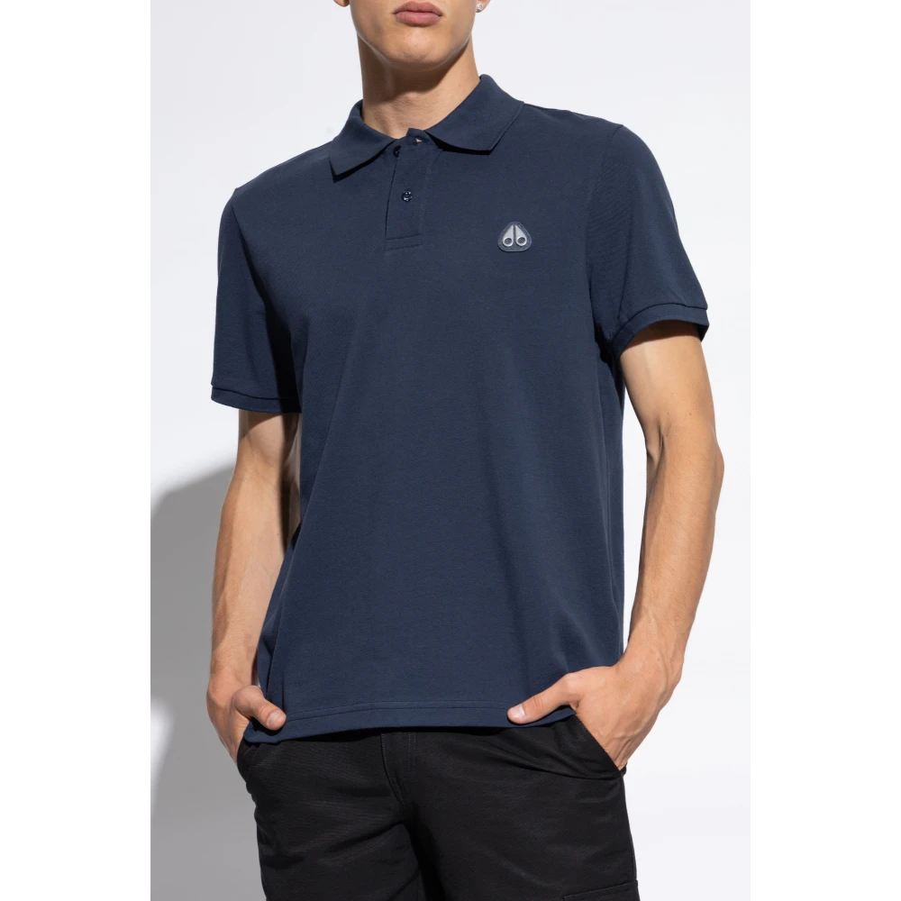 Moose Knuckles Polo Shirts Blue Heren