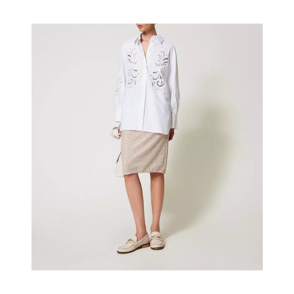 Twinset Paillet en parel lange rok Beige Dames