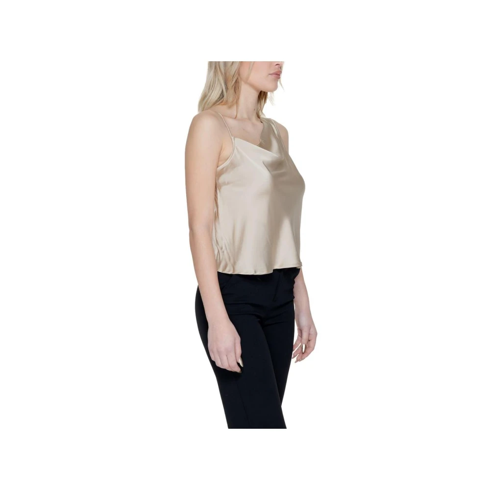 Only Gouden Satijnen Tanktop Lente Zomer Collectie Yellow Dames