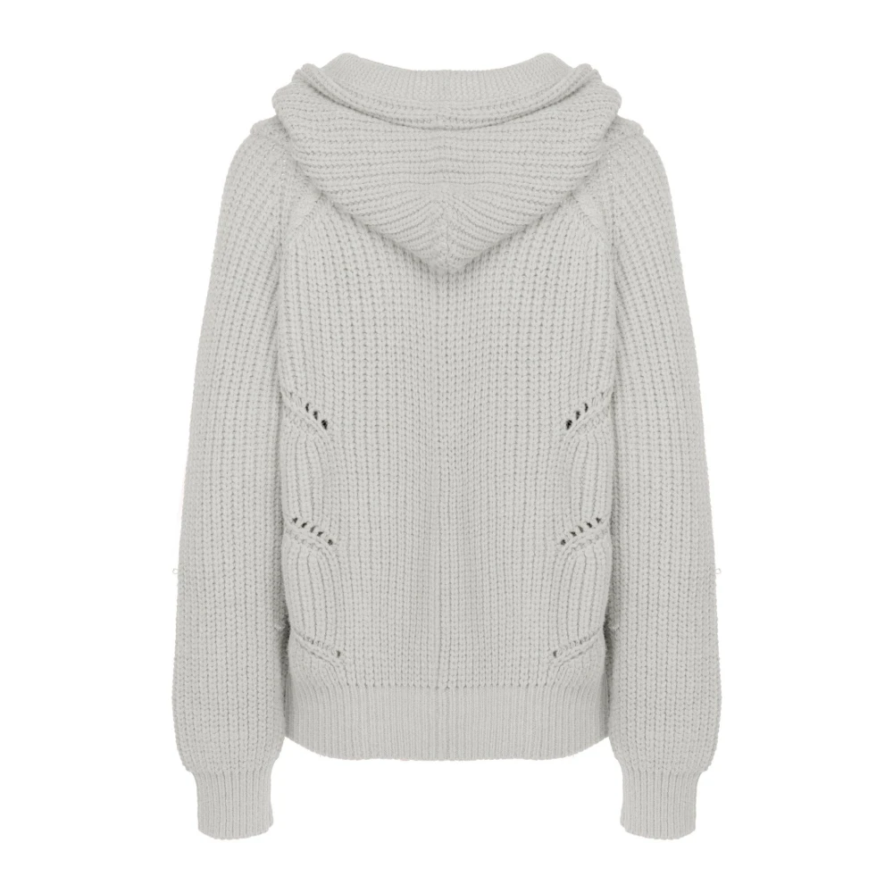BomBoogie Gezellige Tricot Sweater met Capuchon Gray Dames