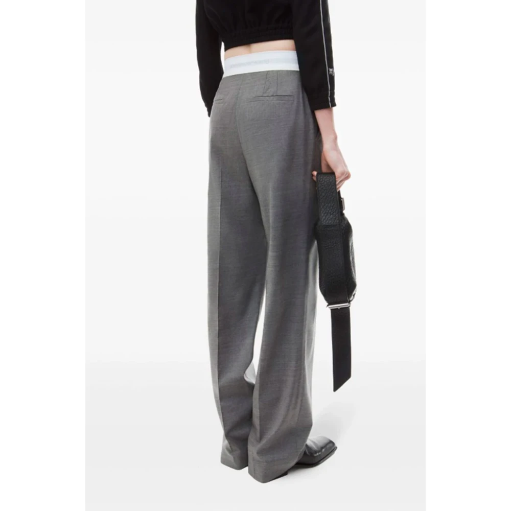 alexander wang Grijze Wollen Elastische Broek Gray Dames