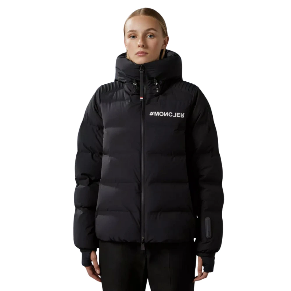 Moncler Ski Suisses Zwart Mat Donsjack Black Dames