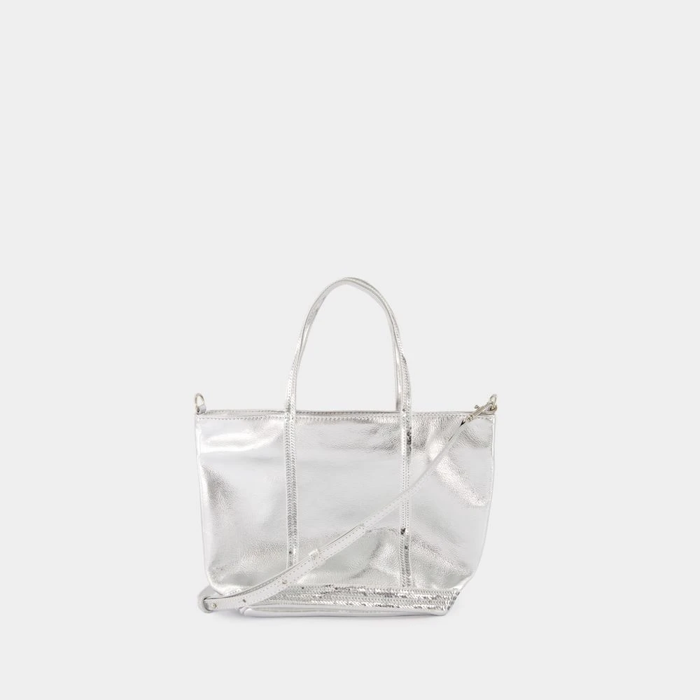 Vanessa Bruno Zilveren Leren Shopper Tas met Glitterhandvatten Gray Dames