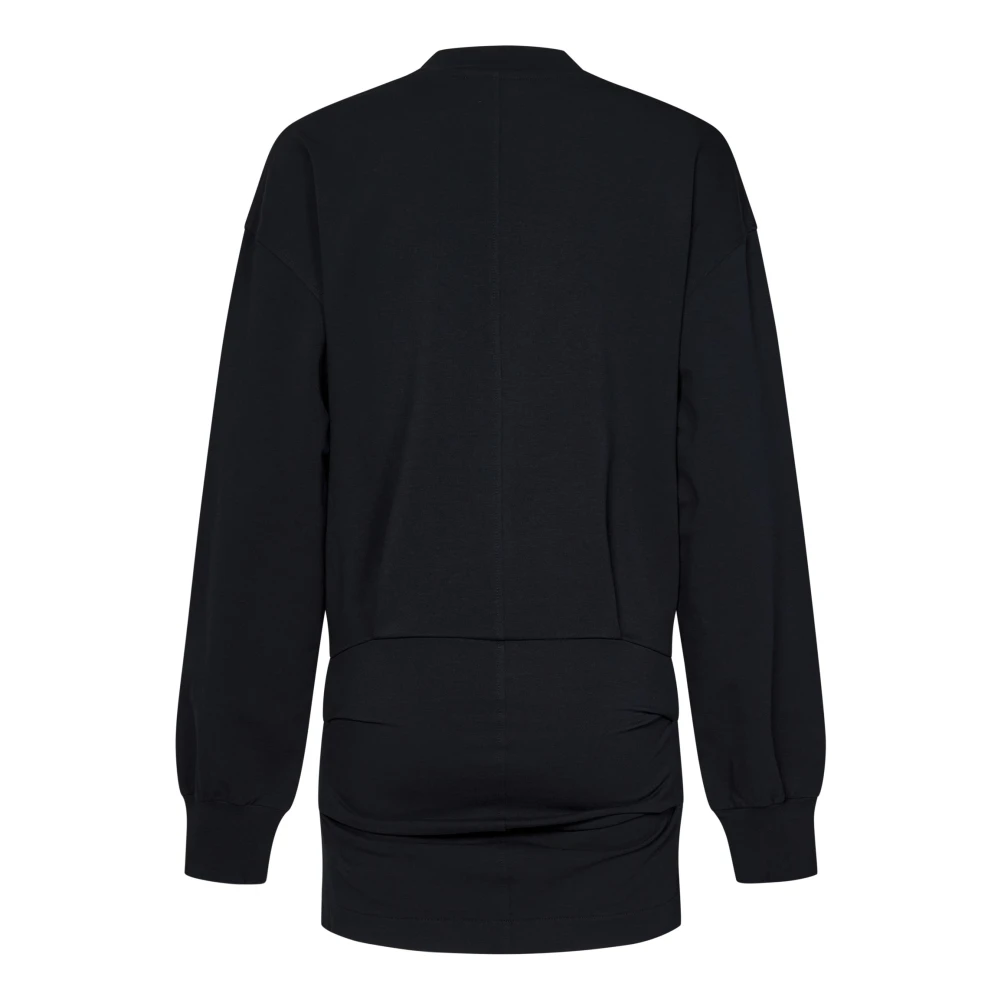 The Attico Zwarte Crewneck Jurk Black Dames