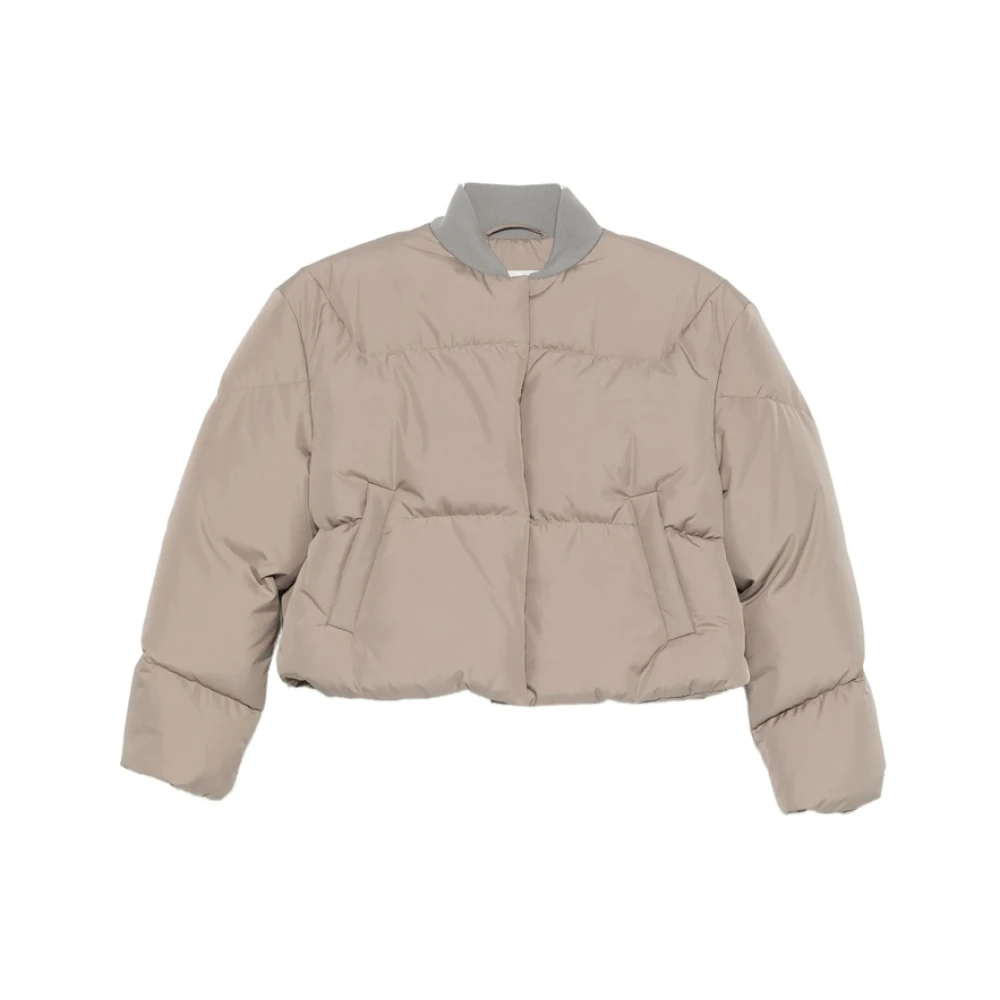 Dusty Grey Padded Baseball Collar Jacket - Khrisjoy - Modalova