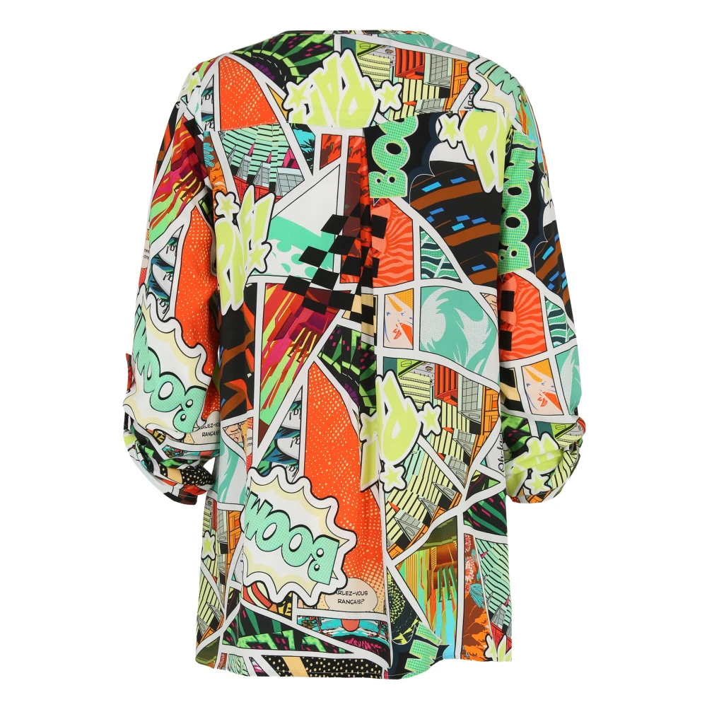 Doris S Kleurrijke Comic Blouse met A-Lijn Snit Multicolor Dames