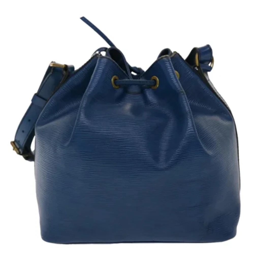 Louis Vuitton Vintage Blauwe Louis Vuitton leren schoudertassen Blue Dames