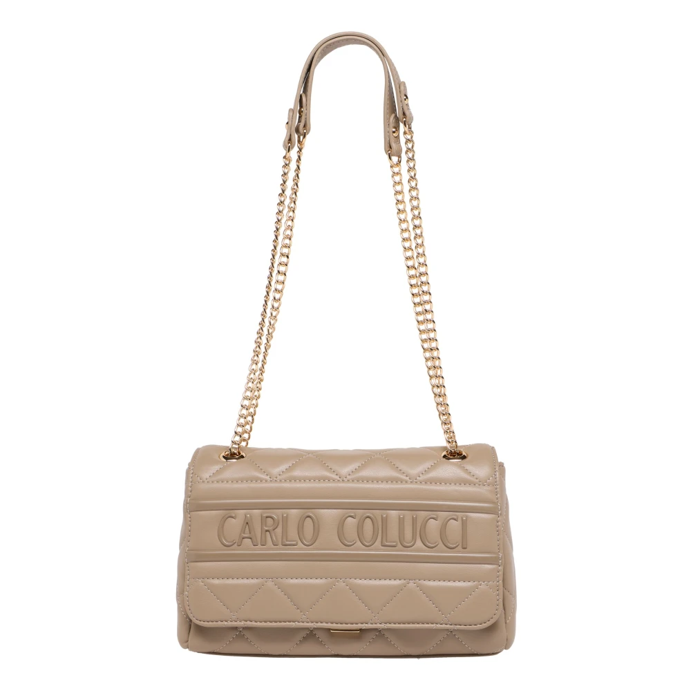 Carlo Colucci Women's Beige Quilted Crossbody Bag - Shoulder Bags - One Size - Bags