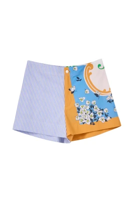 Shorts med tryckt scarf-mönster