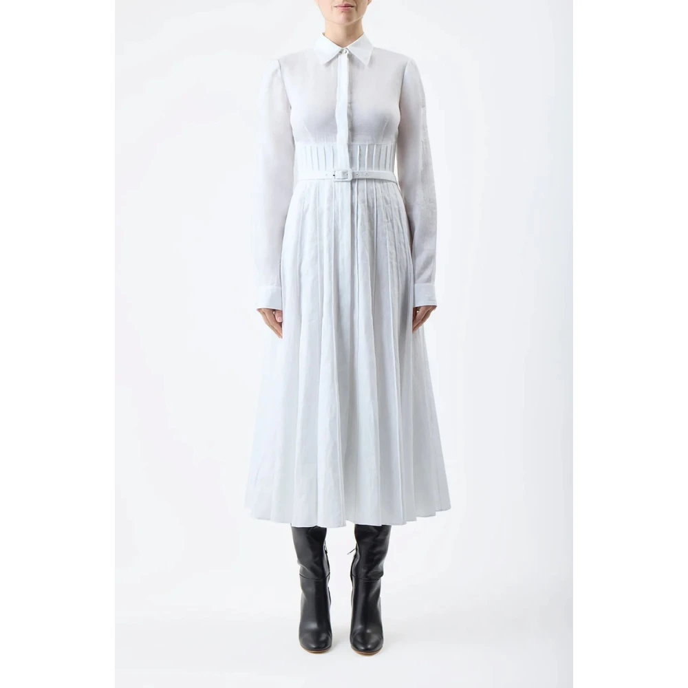 Gabriela Hearst Geplooide Jurk voor Vrouwen White Dames