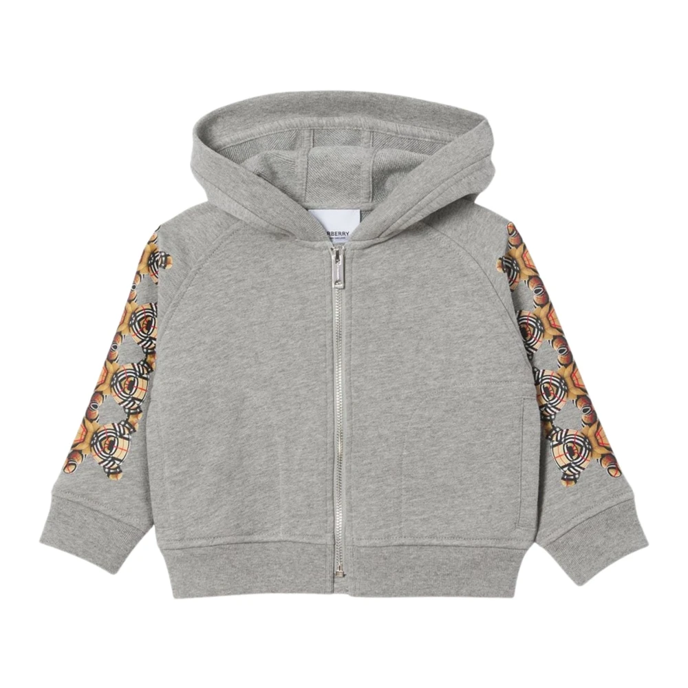 Burberry Grå Teddy Bear Check Hoodie Tröja Gray, Pojke