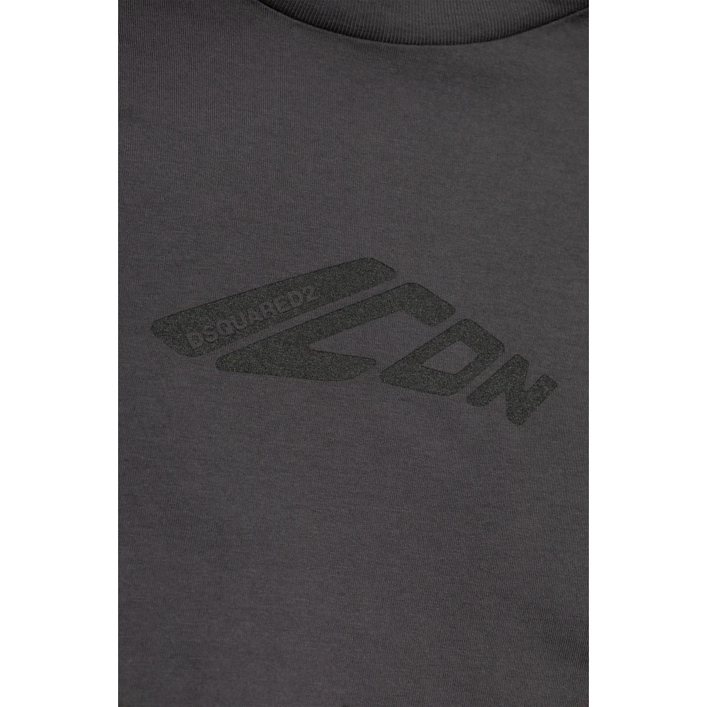 Dsquared2 T-shirt met logo Gray Dames