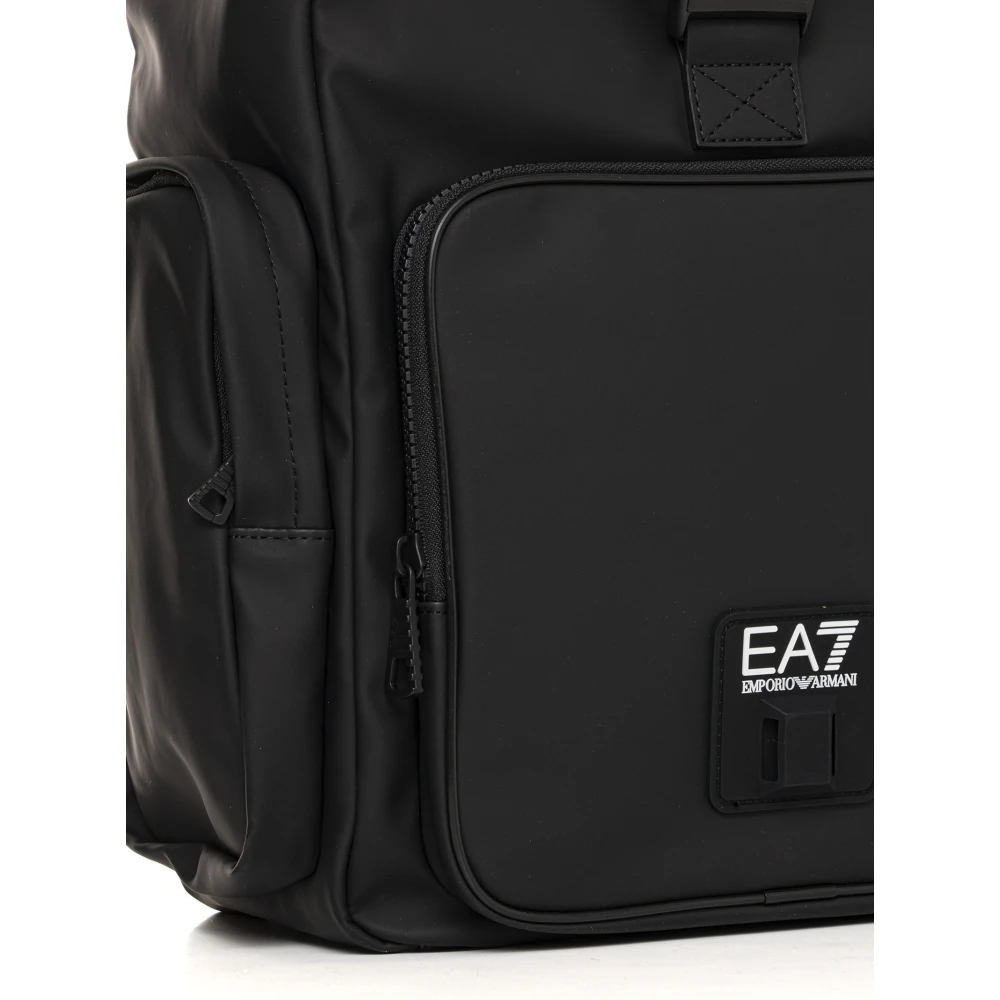 Emporio Armani EA7 Stijlvolle Rugzak met Meerdere Zakken Black Heren