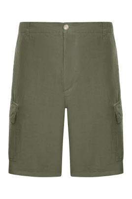 Linen cargo Bermuda shorts