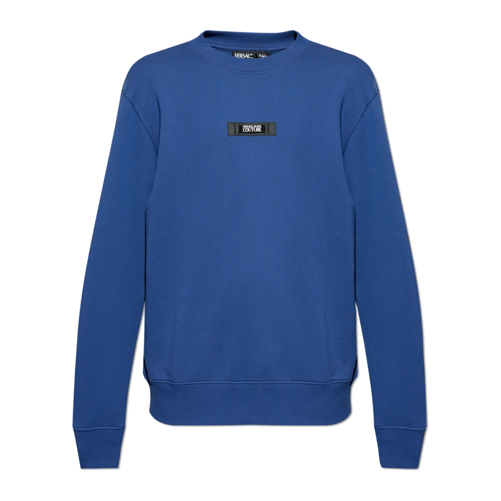 Versace Jeans Couture Sweatshirt met logo Blue Heren