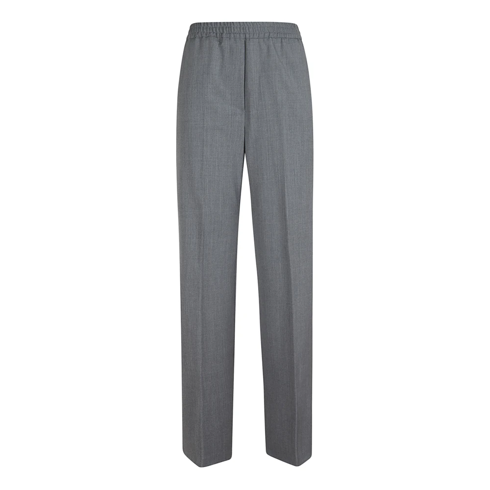 Max Mara Weekend Grijze Stretch Wol Crepe Broek Gray Dames