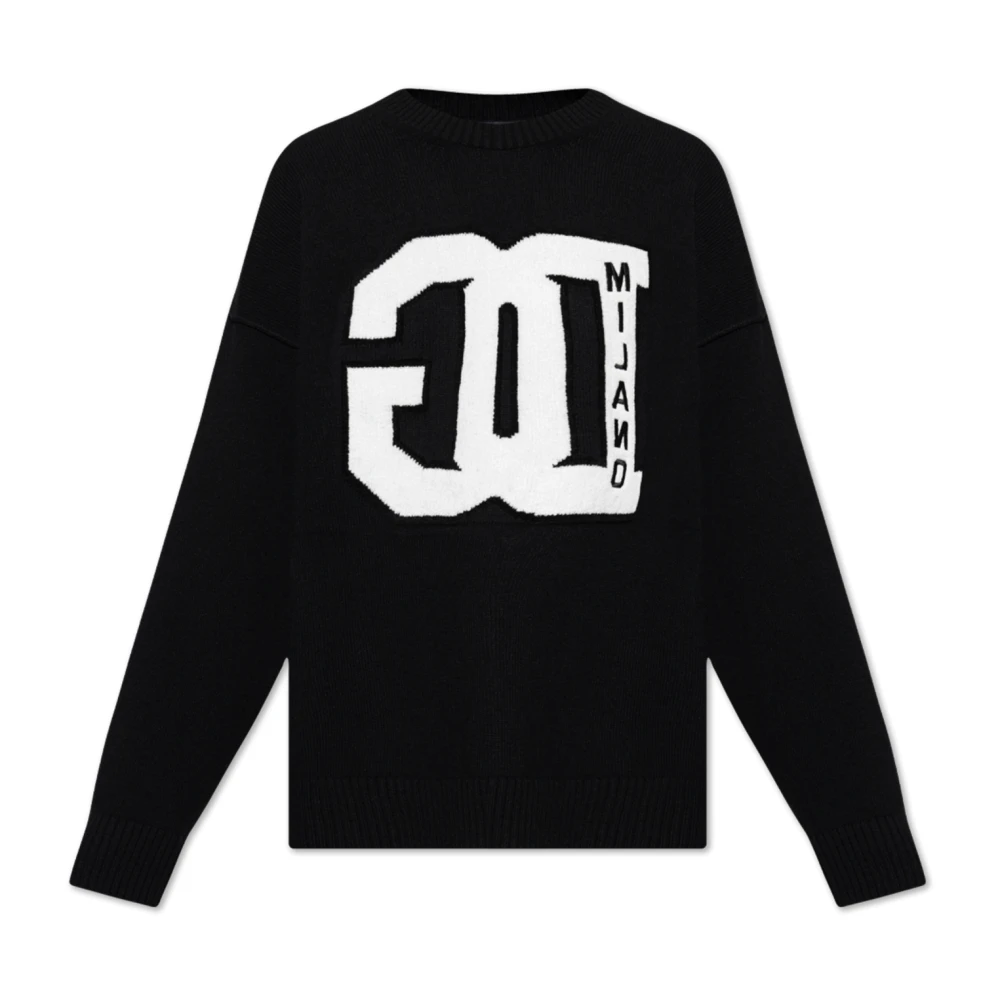 Dolce & Gabbana Zwarte Sweaters Girocollo Over Black Heren