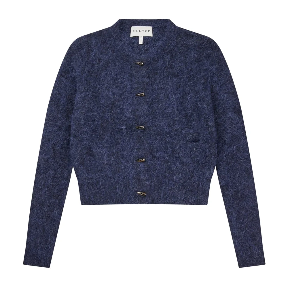 Munthe Women's Blue Tupper Knit - Cardigans - L - Knitwear