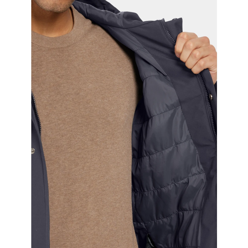 Didriksons Parka met Shawl Kraag en Zak Blue Heren