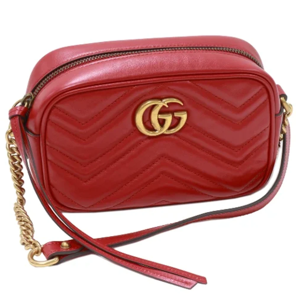 Gucci Vintage Pre-owned Leather gucci-bags Red Dames