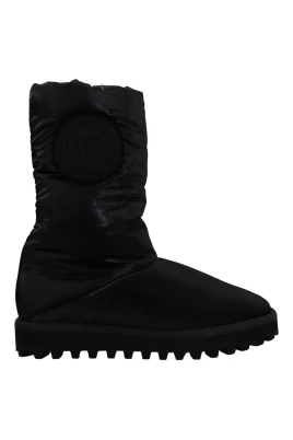 Svarta Vadderade Mid Calf Vinterskor