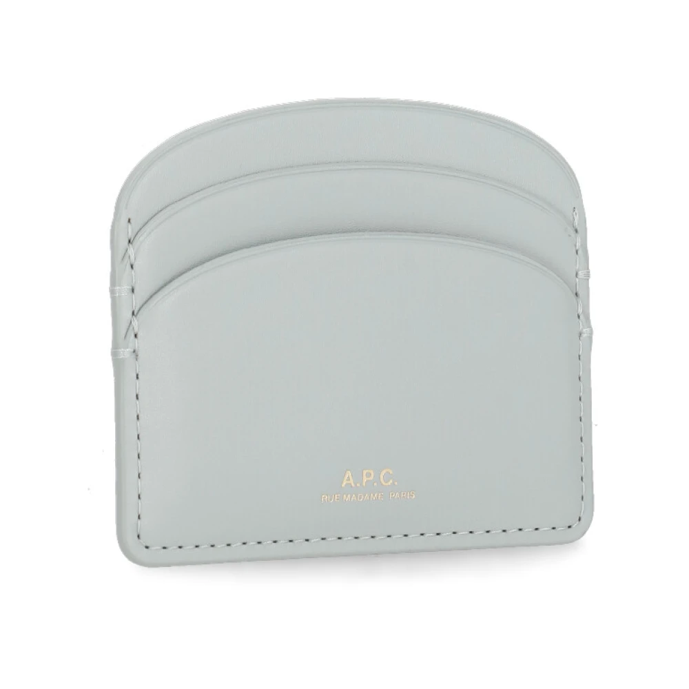 A.p.c. Grijze Leren Kaarthouder voor Vrouwen Gray Dames
