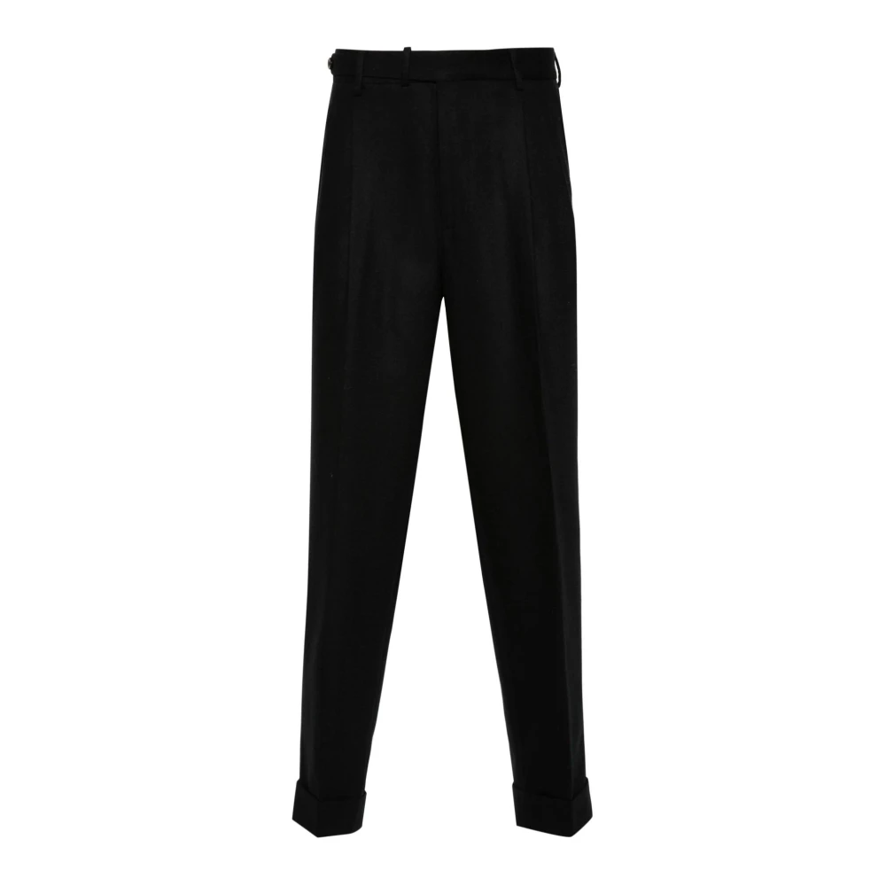 PT Torino Cashmere Wortelpasvorm Broek in Zwart Black Heren