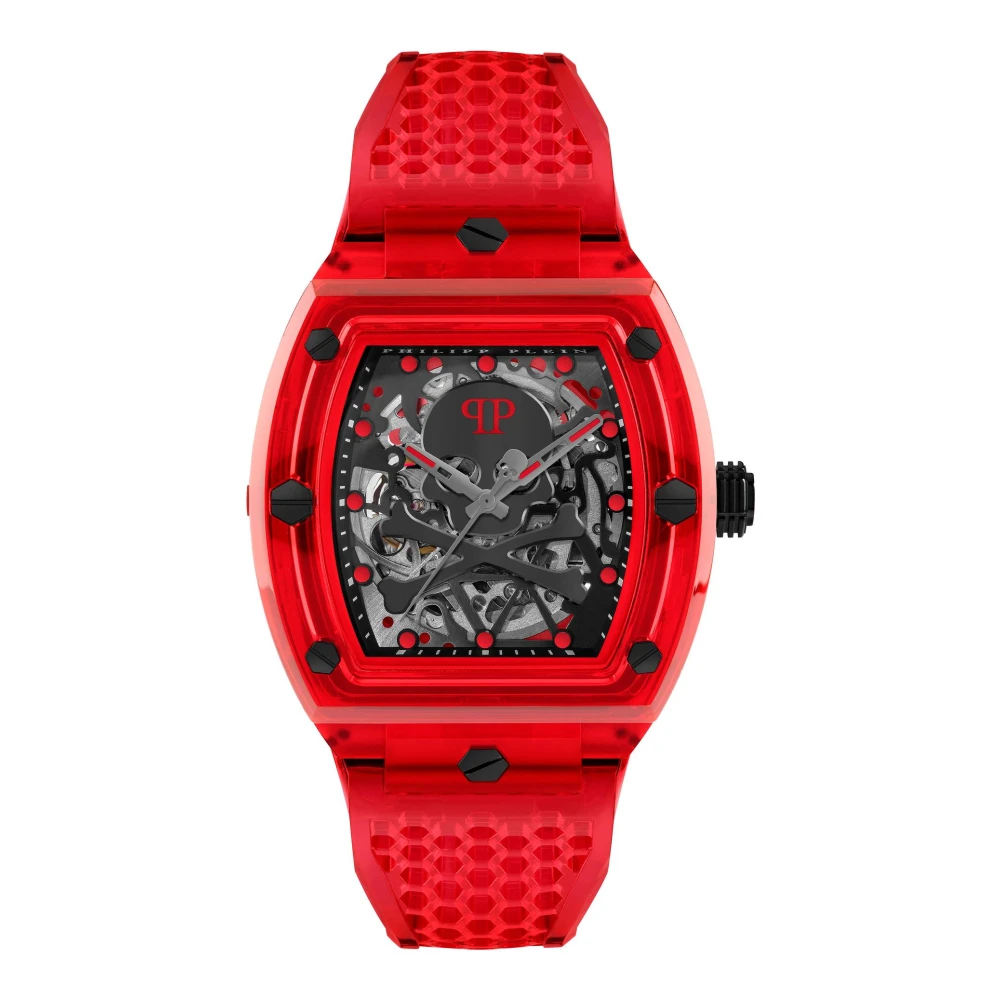 Philipp Plein Men's Red Automatic Watch The $Keleton Crystal