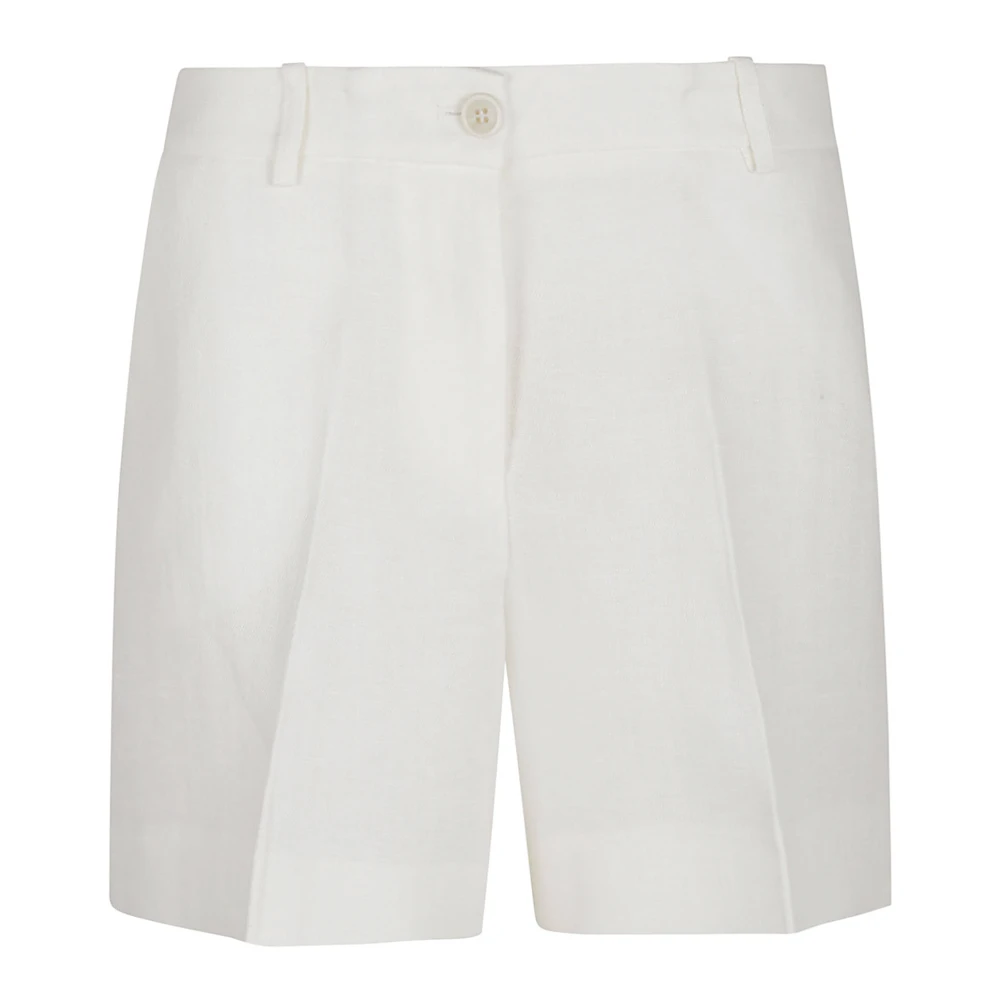 P.a.r.o.s.h. Neutrale linnen bermuda's voor zomerse uitjes Beige Dames