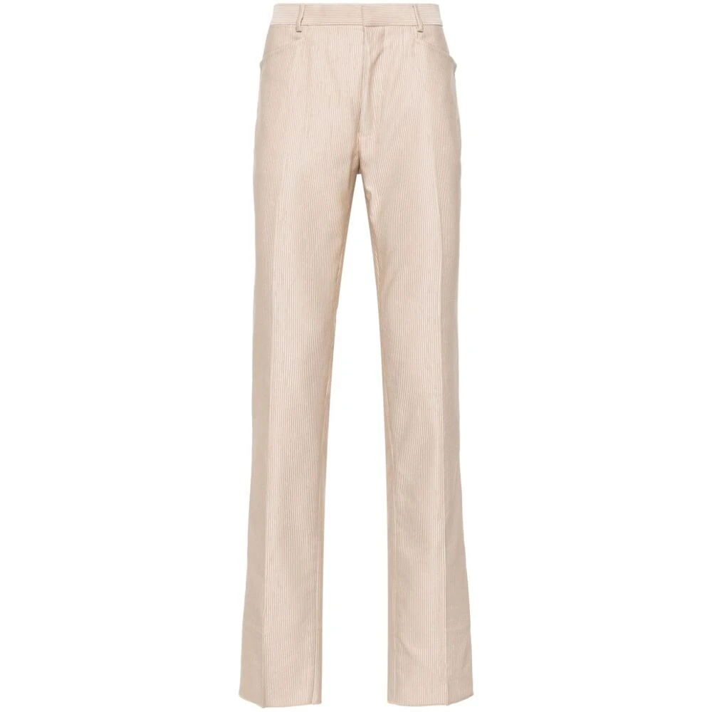 Tom Ford Beige Corduroy Tapered Leg Broek Beige Heren