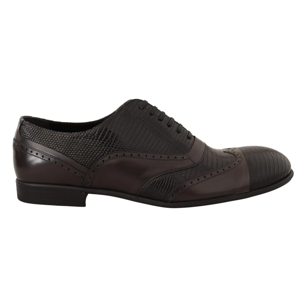 Dolce & Gabbana Stunning Brown Lizard Skin Leather Oxford Dress Shoes - Male - Dress Shoes - Brown - 10 Uk - Shoes