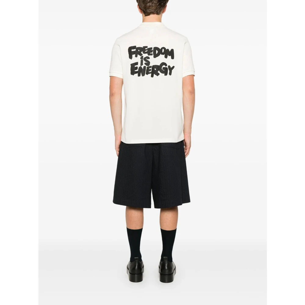 Comme des Garçons Slogan Polo Shirt Beige Heren